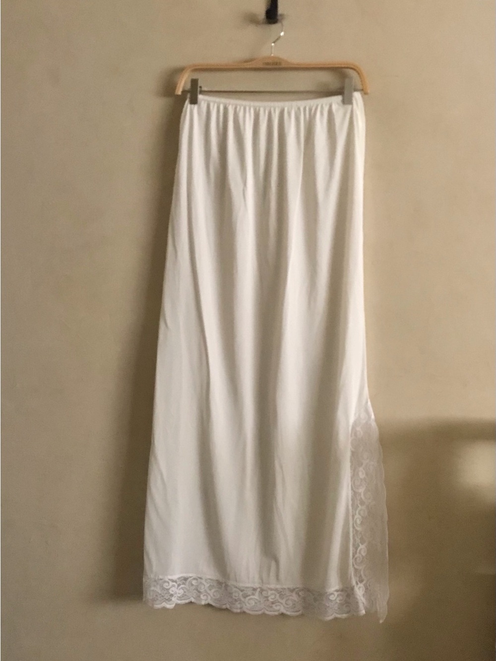 Vintage White Maxi Slip Skirt
